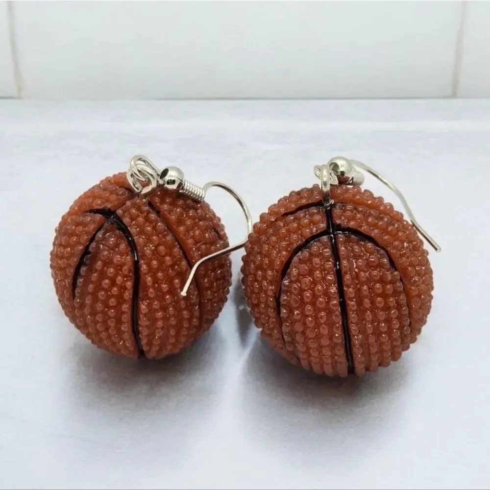 Basketball Earrings Ball Sports Mom Sister Team Jewelry NBA Fan Women's Jewelry